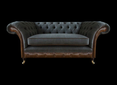 Braun-Graser Chesterfield Einsëtzer Wunnzëmmer Sëtzstill Textil Miwwele