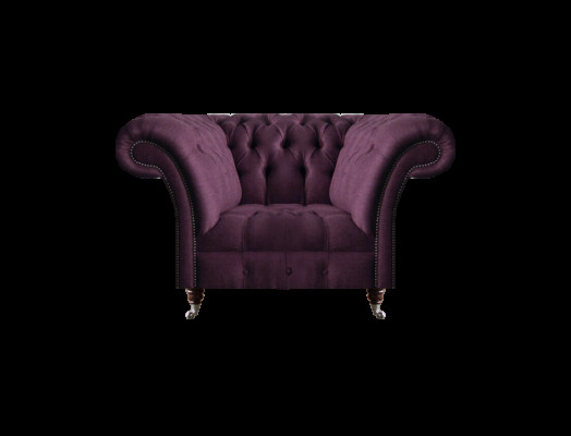 Chesterfield Lila Fotell Wunnzëmmer Eenzelstull Designer Edle Fauteuil