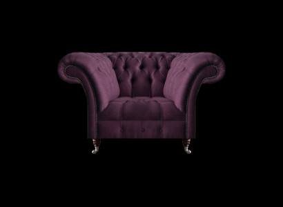 Chesterfield Lila Fotell Wunnzëmmer Eenzelstull Designer Edle Fauteuil