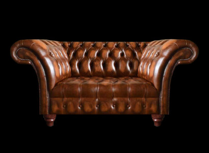 Edel Chesterfield Braun Lieder Drësëtzer Wunnzëmmer Sëtzgekëschten Nei