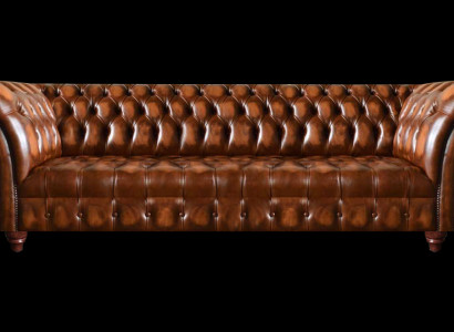 Chesterfield Liederdivan Braun Kënschtlech Lieder Couch Designer Edel Sëtzmiwwelen