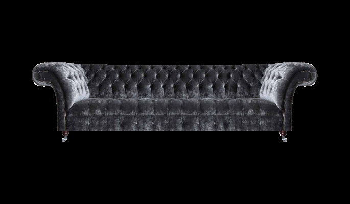 Luxuriéise Chesterfield Véiersëtzer Designer Miwweltextil Sofa