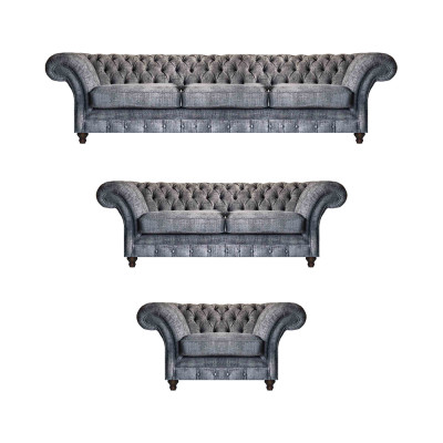 Chesterfield Gro Textilgarnitur Wunnzëmmer Canapéë Designer Canapéen