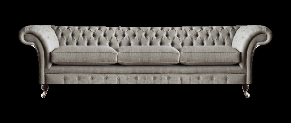 Chesterfield Dräisëtzer am Grauwe Wohnzëmmer gepolstert Sofas Designer Couchen