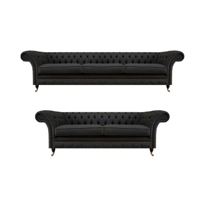 Schick Chesterfield Canapé-Set Moderne 3-Sëtz Polster Zweesëtz
