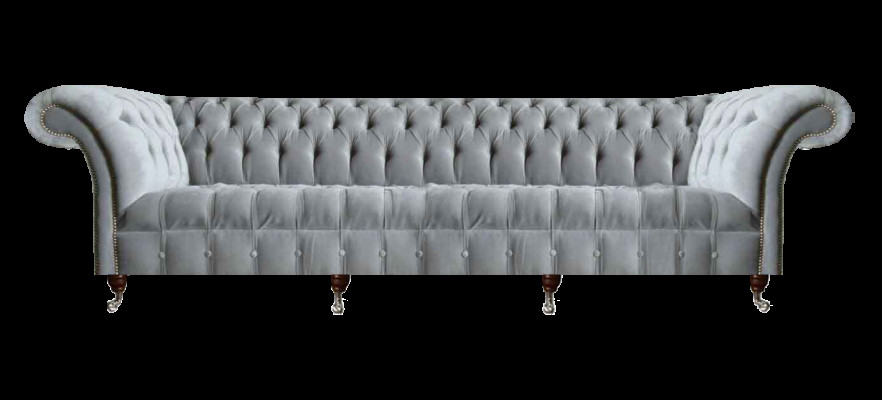 Hellgréng Chesterfield Véiersëtzer Canapé Designer Polstersofa Edel Canapé