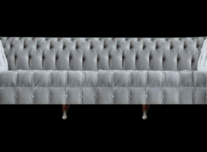 Hellgréng Chesterfield Véiersëtzer Canapé Designer Polstersofa Edel Canapé