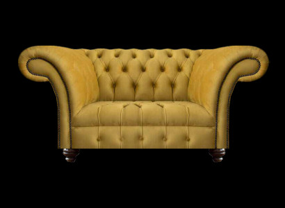 Modern Chesterfield Giel Textilcouch Exklusive Wunnzëmmer Zweisëtzer