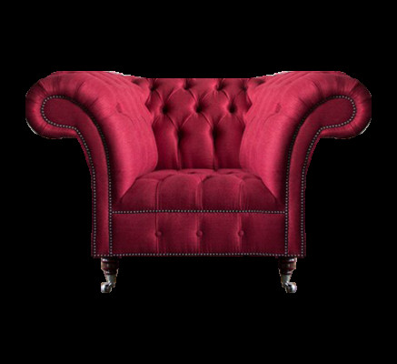 Chesterfield Fotell Rousa Designer Sëtzmoebel Luxus Sëtz Textil Wunnzëmmer