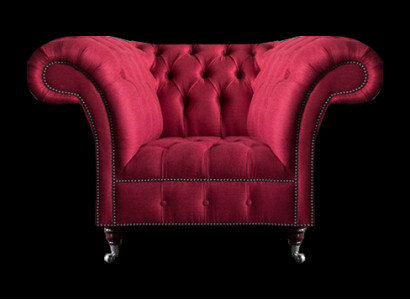 Chesterfield Fotell Rousa Designer Sëtzmoebel Luxus Sëtz Textil Wunnzëmmer