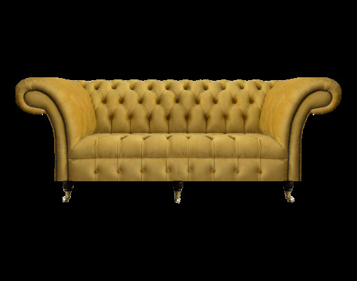 Chesterfield Luxus Miwwelen Dräisëtzer Sofa Couch Textil Polstersofa Wunnzëmmer
