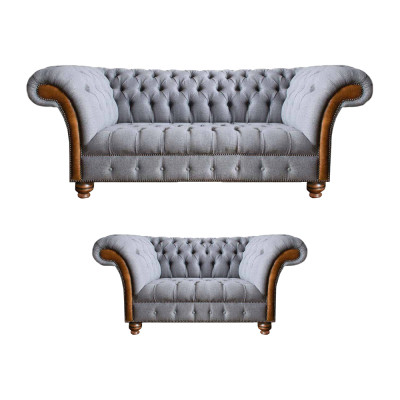 Hellgro Chesterfield-Sofas Designer Stoffcouchen Polstersëtzmierbel