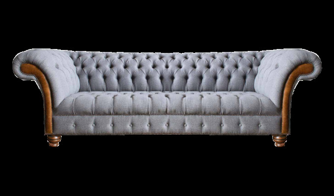 Hellgroen Chesterfield Polstersofa Wunnzëmmer Designer Couch 4-Sëtzer