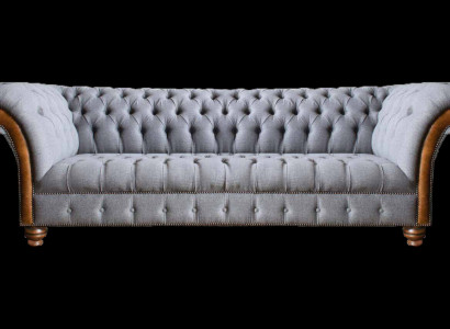 Hellgroen Chesterfield Polstersofa Wunnzëmmer Designer Couch 4-Sëtzer