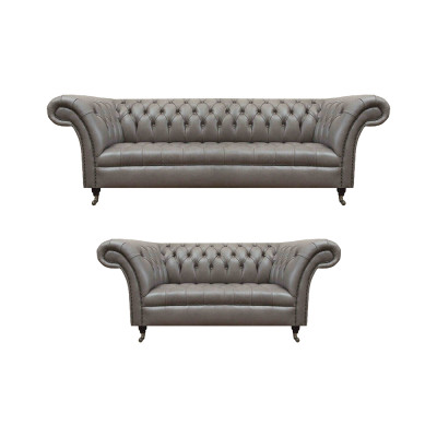 Chesterfield Gro Liederkanapé Designer Stuffzëmmer Polster Sëtzmiwwel