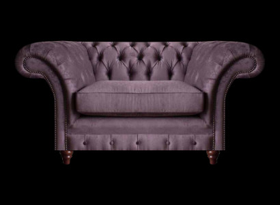 Chesterfield Lila Fauteuil Wunnzëmmer Textil Einsitzer Édlen 1-Sëtzer