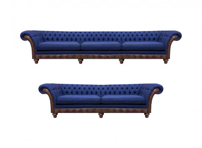 Blo Chesterfield-Stoffcouch Designer Canapé-Luxus-Sëtzméibel