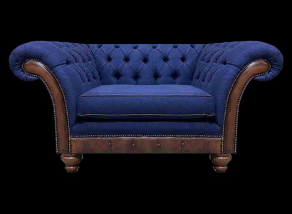 Luxe Chesterfield bloe Sëtz Polstermöbel Designer Fauteuil.