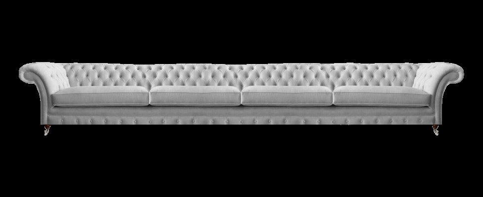 Wäisse Chesterfield Polster Véiersëtzer Designer Textilsofa Édl Möbel
