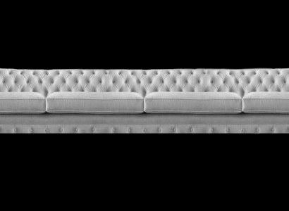 Wäisse Chesterfield Polster Véiersëtzer Designer Textilsofa Édl Möbel