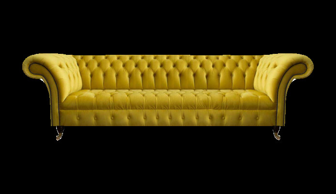 Chesterfield Giel Véiersëtzer Designer Polstersofa Wunnzëmmer Couch