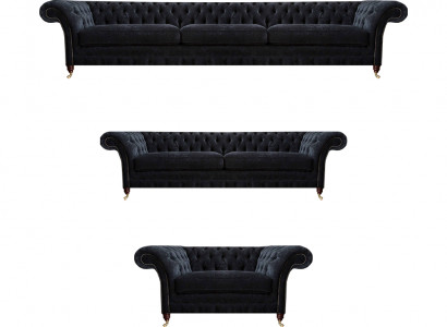 Schwaarz Chesterfield Sofaen Designer Livingroom Polsterverdëcke Fauteuilen