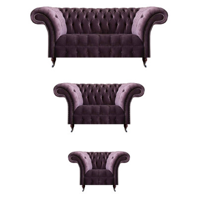 Schéint Chesterfield Lila Sofagarnitur Sitzset 3-Plätzer 2-Plätzer Still