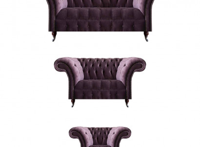 Schéint Chesterfield Lila Sofagarnitur Sitzset 3-Plätzer 2-Plätzer Still