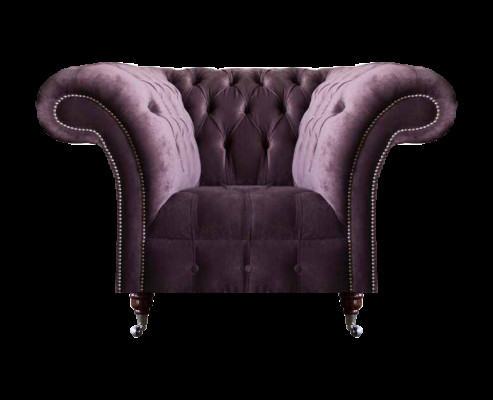 Luxuriéise violette Chesterfield-Fauteuil Eenzege Vum Wunnzëmmer Modern Miwwelen