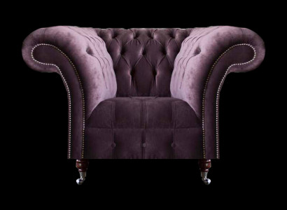 Luxuriéise violette Chesterfield-Fauteuil Eenzege Vum Wunnzëmmer Modern Miwwelen