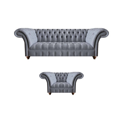 Chesterfield Designer Gro Polstergarnitur Modern Textilcouchen 2tlg