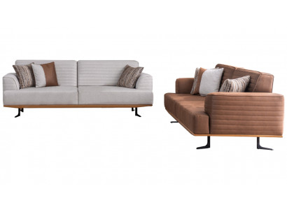 Modern dräi-Sëtzer-Sofa-Set a brong a gro Faarf fir d'Wunnzëmmer