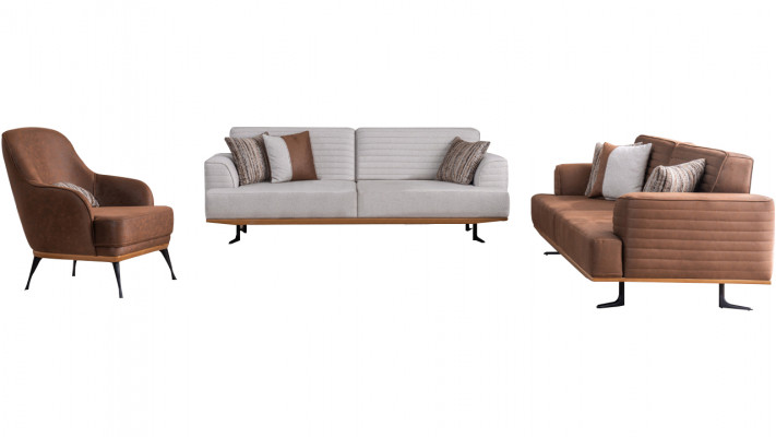 Designer Sofa-Set zwee Dräi-Sëtzer Sofas & Sëtz fir Wunnzëmmer