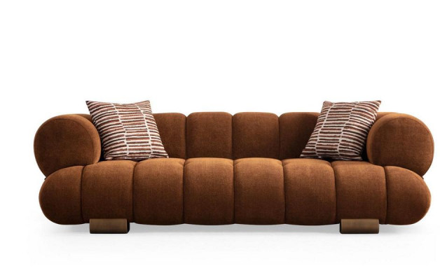 Brong Wunnzëmmer Dräisëtzer Luxus Textilsidden Designer Sëtzméiwer
