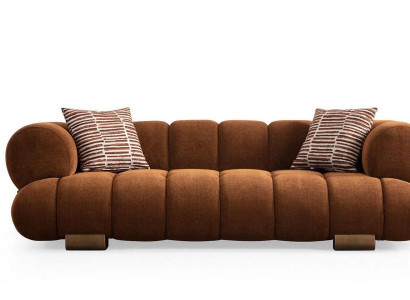 Brong Wunnzëmmer Dräisëtzer Luxus Textilsidden Designer Sëtzméiwer