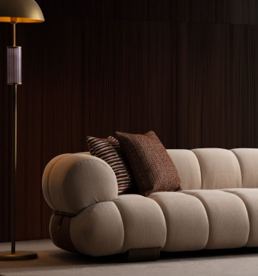 Wäisse Wunnzëmmer Dräi-Sëtzer Designer Polstersofaen Luxuriéis Couchen