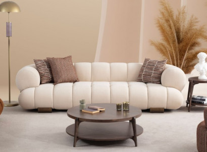 Wäisse Wunnzëmmer Dräi-Sëtzer Designer Polstersofaen Luxuriéis Couchen