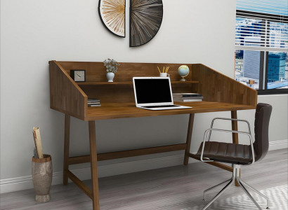 Héichwäertegen Holz Dësch Designer Bërosdësch Modern Holzmiwwelen Schreibtisch