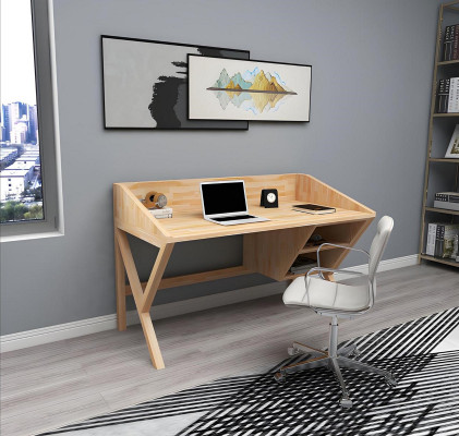 Moderne hellbrong Bürodesk Stilvoll Schreifdëscher Luxus Holz Dëscher