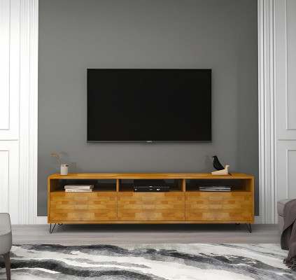 Brasent Wunnzëmmer Sideboard Robuste TV-Stänner Modern Holz Miwwelen