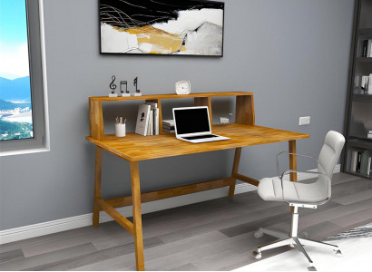 Schicke Holzdësch Braune Aarbechtsdësch Designer Schreibtëscher Büro Miwwelen
