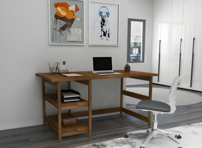 Braunen Schreifdësch fir Jugendzëmmer Robust Holzdëscher Stilvoll Dëscher