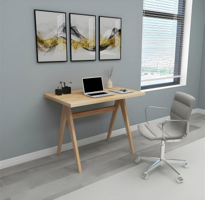 Stilvollen Beige Schreifdësch Modern Oflegendëscher Luxuriéis Holz Miwwelen