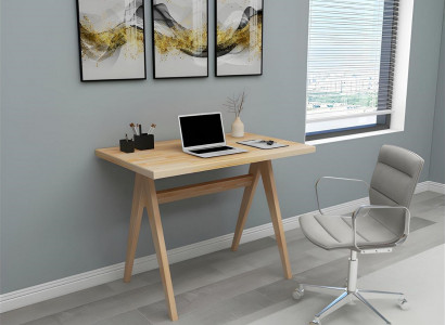 Stilvollen Beige Schreifdësch Modern Oflegendëscher Luxuriéis Holz Miwwelen