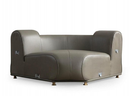 Luxuriéis Gréngt Ecksofa Wunnzëmmer Ledercouch Designer Sëtzmiwwel