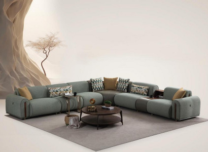 Stilvoll Eckcanapé Designer Wunnzëmmer Canapé L-Forme Edle Polstercouch