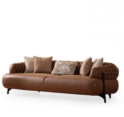 Modern Wunnzëmmer Sofa Set Designer Dräisëtzer Edelen Lehnstull 2tlg