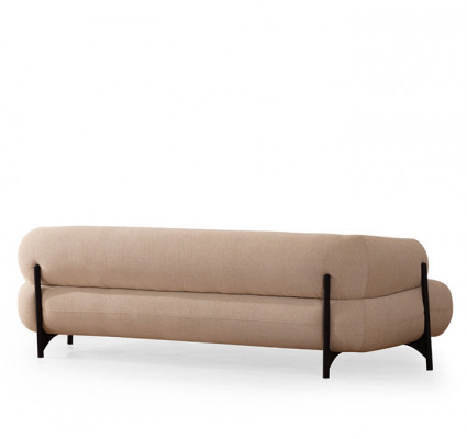 Luxuriéise wäisse Polstersofa Designer Textilcouch Wunnzëmmer 3-Sëtzer