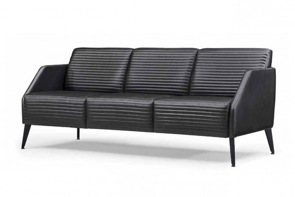 Luxuriéis schwaarzt Wunnzëmmer Sofa-Kompositioun Designer Fauteuil 2-Stéck Set