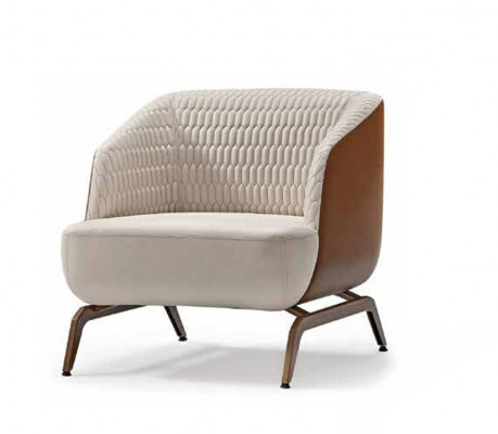 Luxuriéise wäisse Sëtz Designer Relax Eenzelstull Polstersëtz Fernsehstull